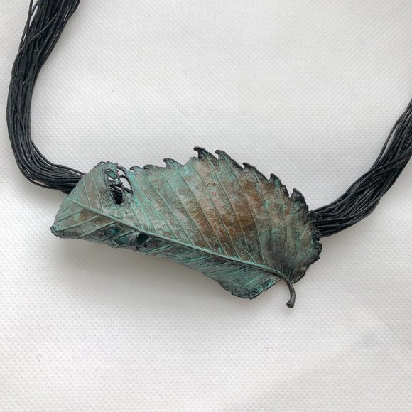 Phenomenal, handcrafted, copper, leaf pin or necklace! - Picture 2 of 10
